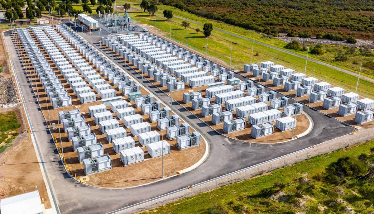 An AGL battery installation pictured in RenewEconomy reporting on the electricity market